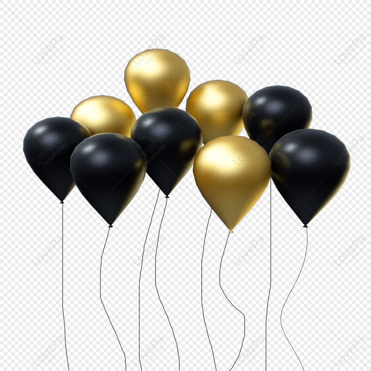 Ballons Noirs De Célébration Dorée Avec Des Signes De Pourcentage D'or Sur  Fond Doré 7