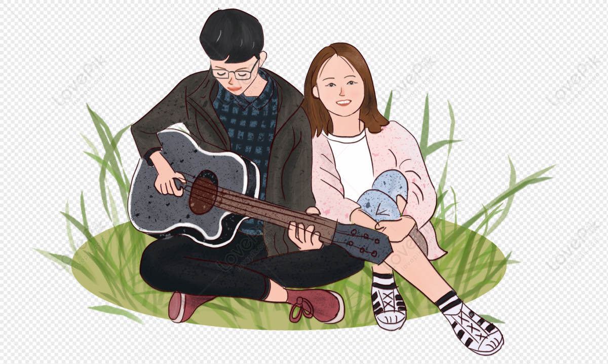Boy And Girl Playing Guitar PNG Transparent Image And Clipart Image For  Free Download - Lovepik | 401195187
