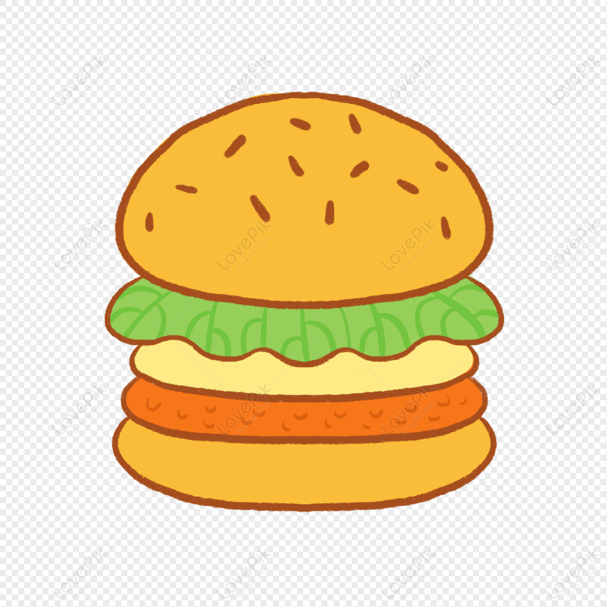 Cartoon Burger PNG Picture And Clipart Image For Free Download - Lovepik |  401276385