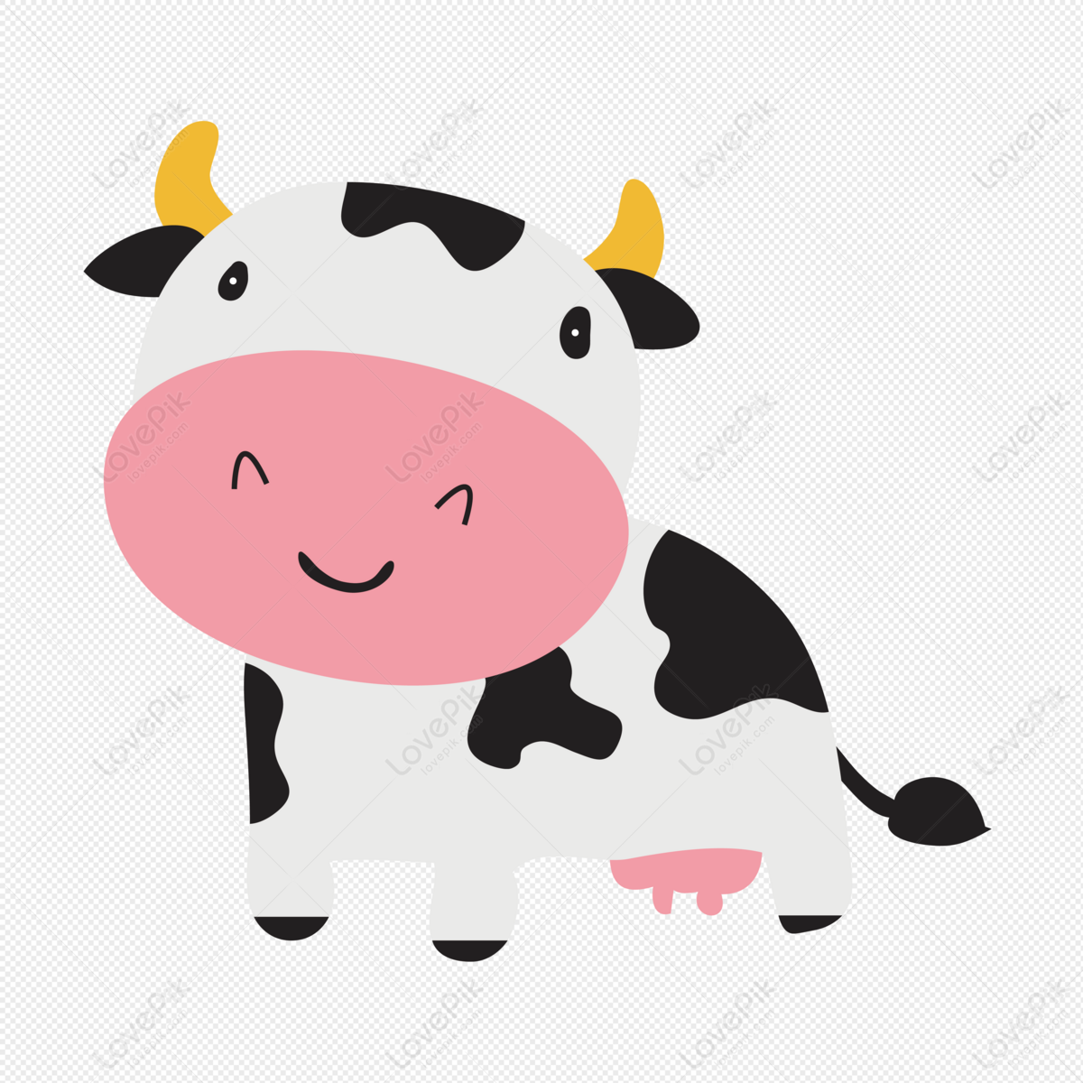 Cartoon Cute Little Cow Vector PNG Free Download And Clipart Image For Free  Download - Lovepik | 401274263