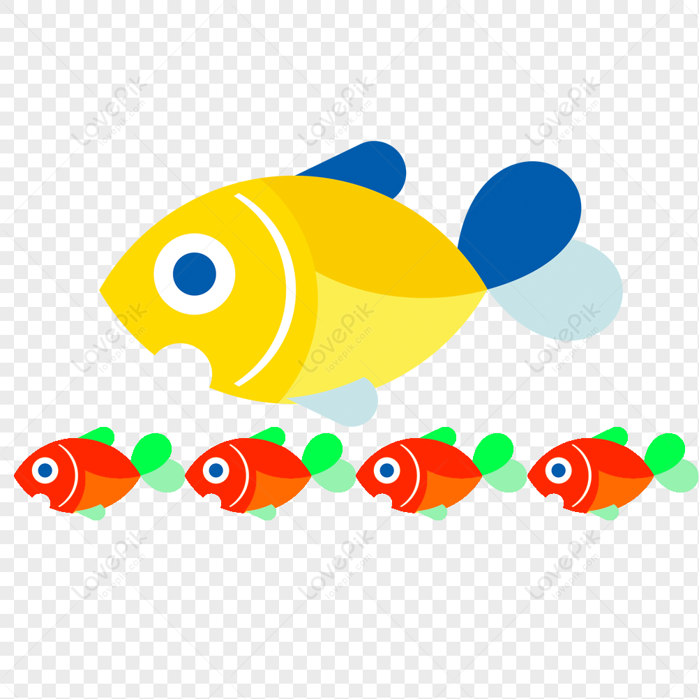 Cartoon Hand Drawn Cute Big Fish And Small Fish PNG Image Free Download And  Clipart Image For Free Download - Lovepik | 401179141