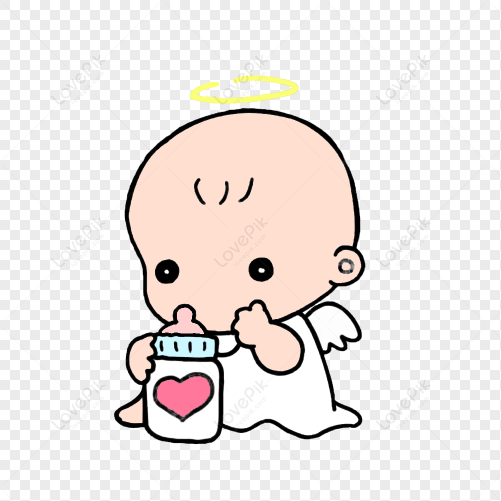 Cartoon Hand Drawn Happy Baby Drinking Milk PNG Image Free Download And  Clipart Image For Free Download - Lovepik | 401207931