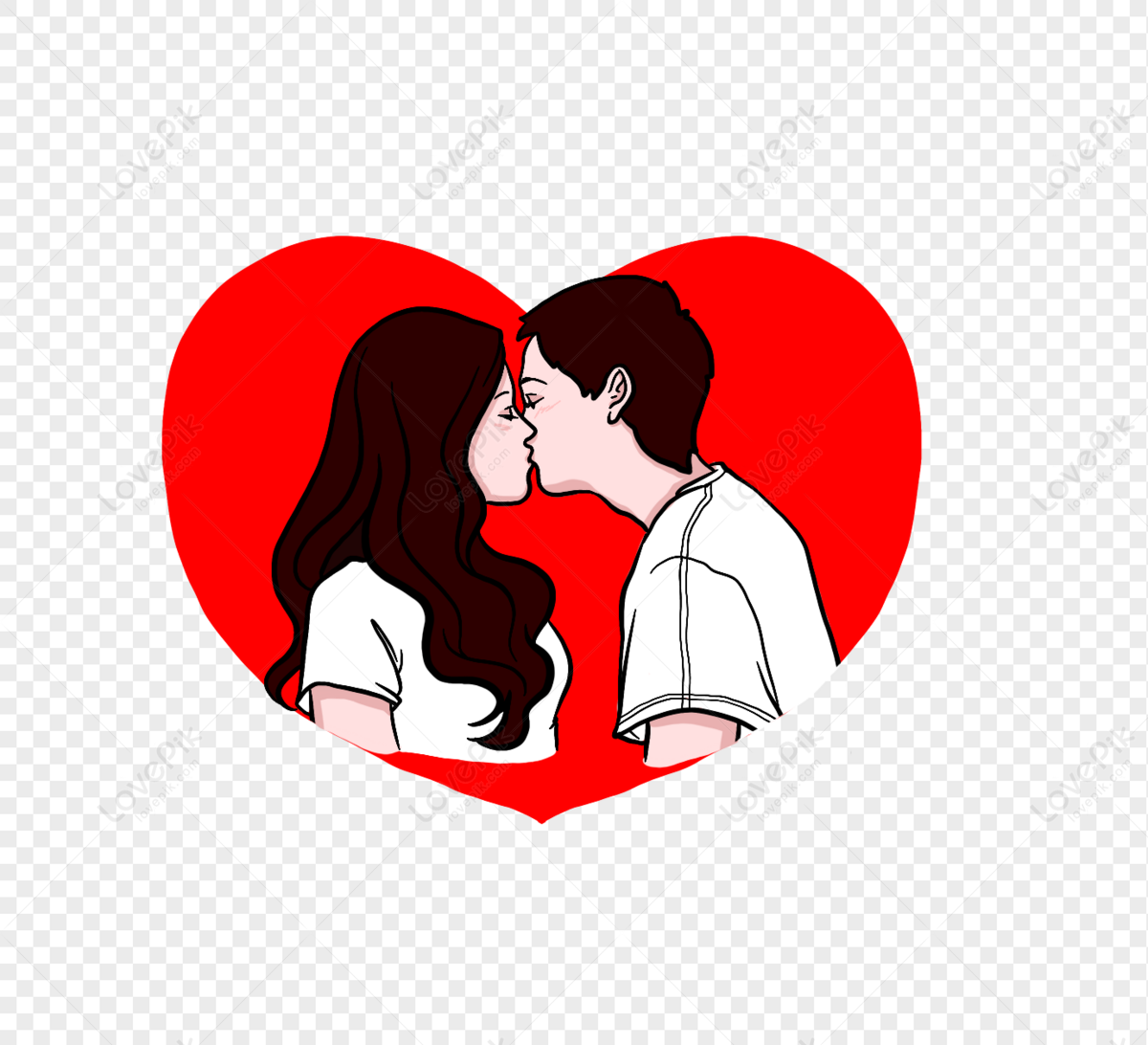 Cartoon Hand Drawn Romantic Valentine Couple Sweet Kiss Free PNG And  Clipart Image For Free Download - Lovepik | 401276619
