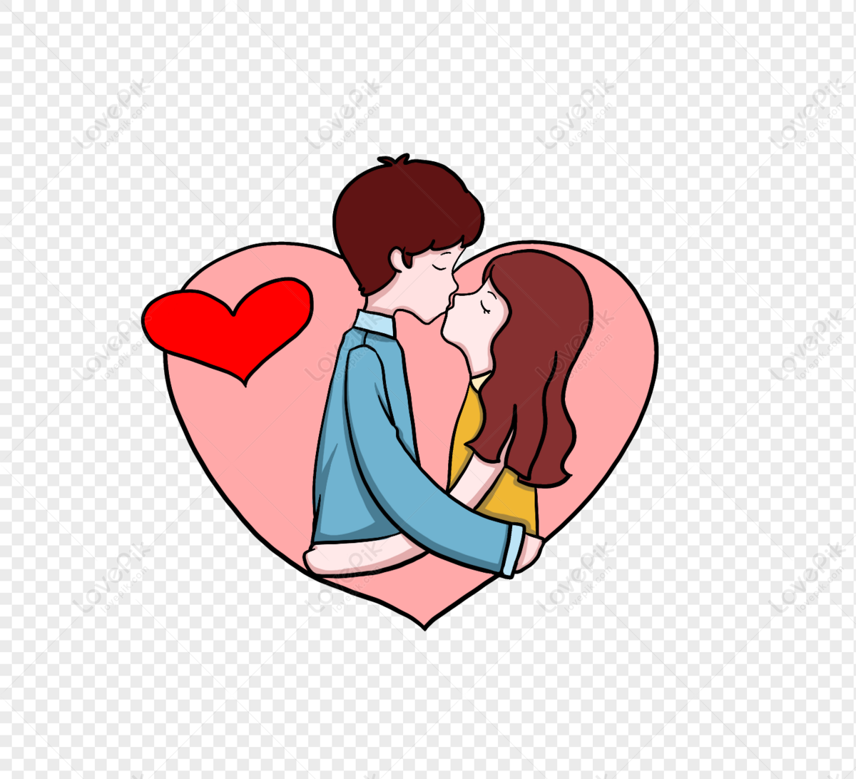 Cartoon Hand Drawn Romantic Valentine Couple Sweet Kiss Free PNG And  Clipart Image For Free Download - Lovepik | 401276649