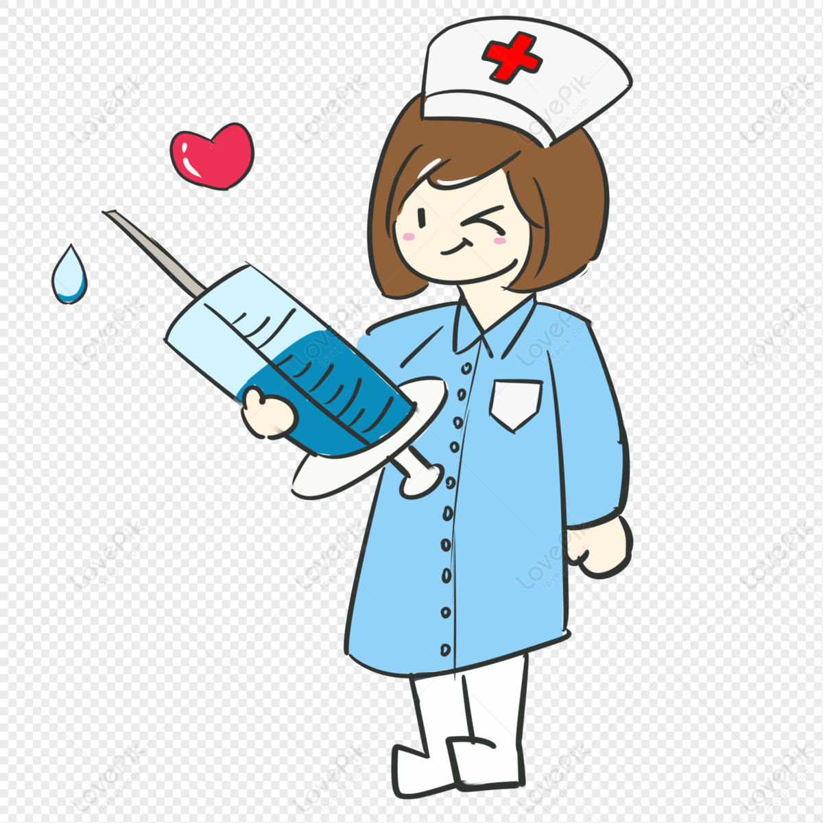 Cute Nurse Giving An Injection PNG Picture And Clipart Image For Free  Download - Lovepik | 401179855