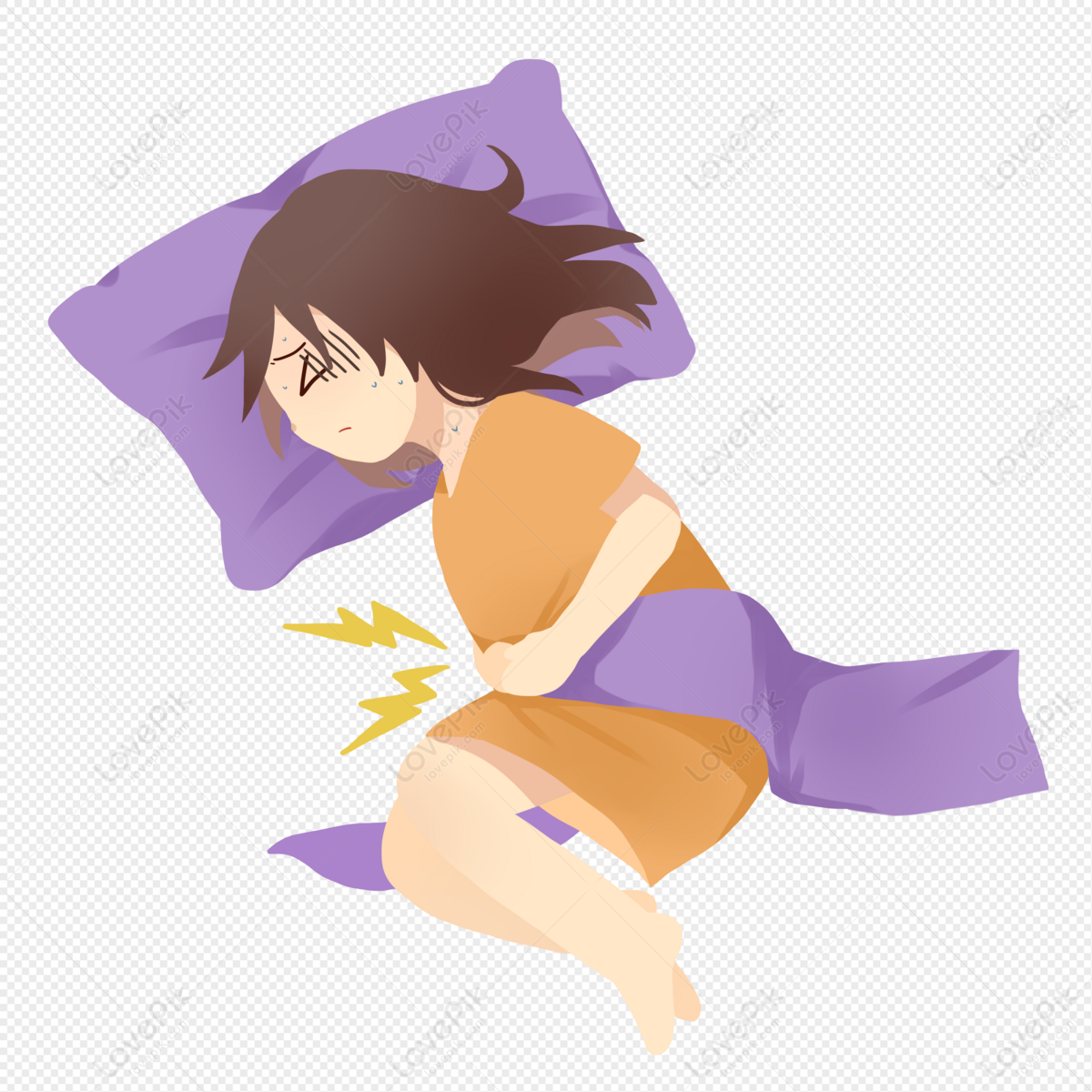 一组睡觉的人躺在床上，从上面看在晚上睡觉的人卡通矢量插图插画图片素材_ID:398993676-Veer图库