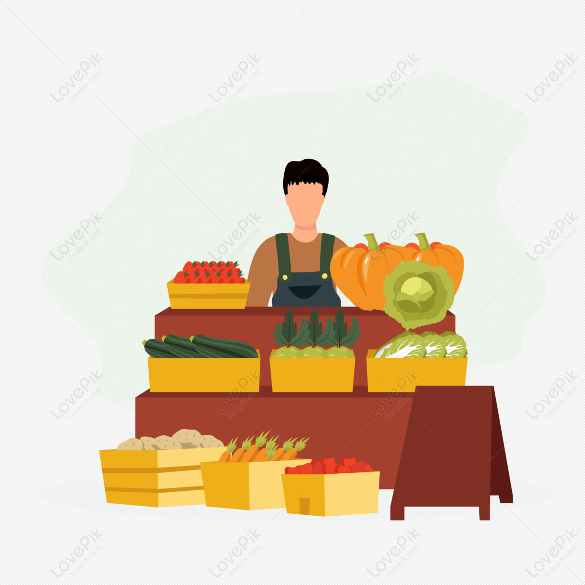 Farmer Selling Vegetables PNG Transparent And Clipart Image For Free  Download - Lovepik | 401251386