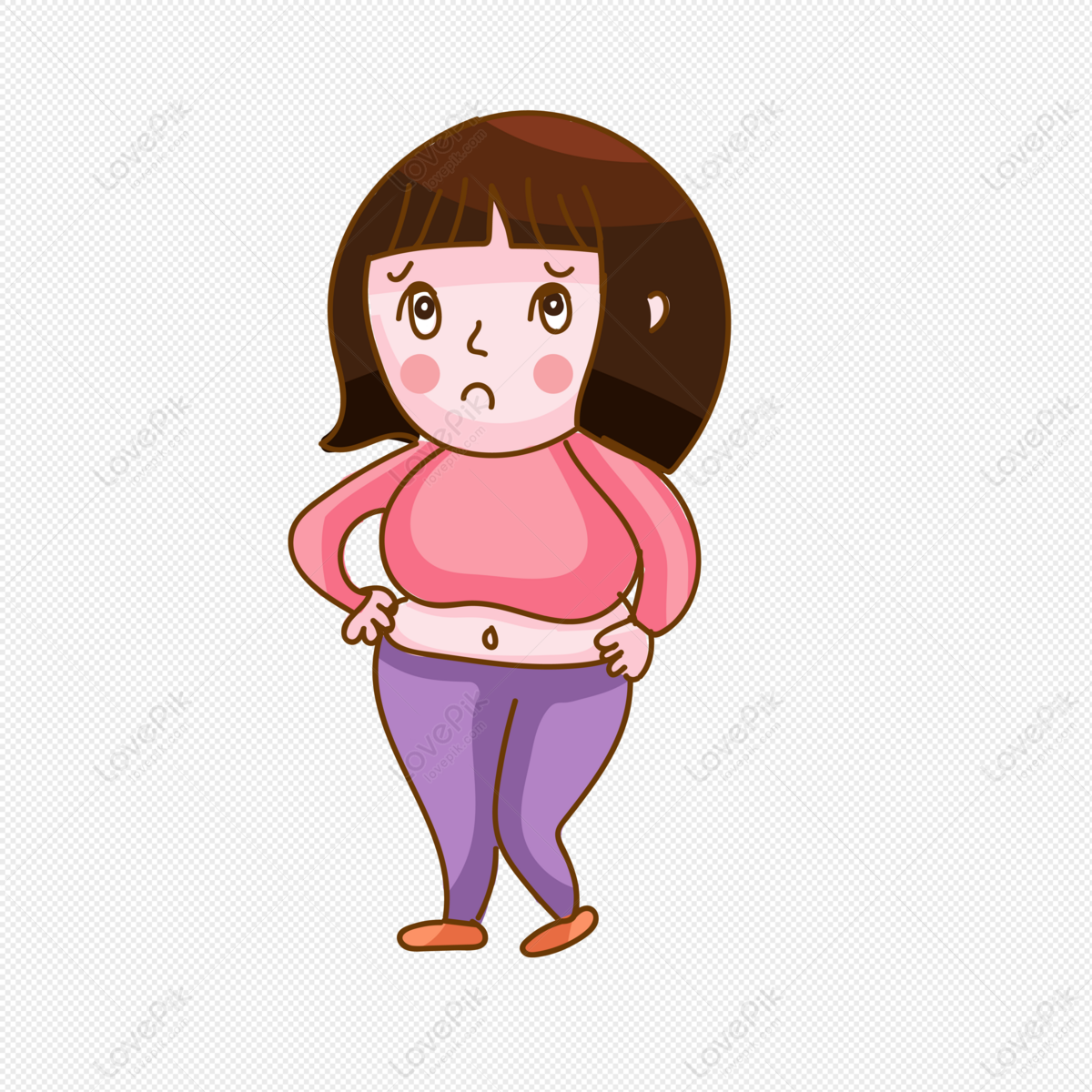 Fat Girl PNG White Transparent And Clipart Image For Free Download -  Lovepik | 401273482