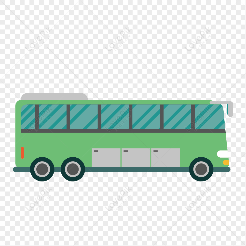 Green bus, platform, bus mockup, bus png free download