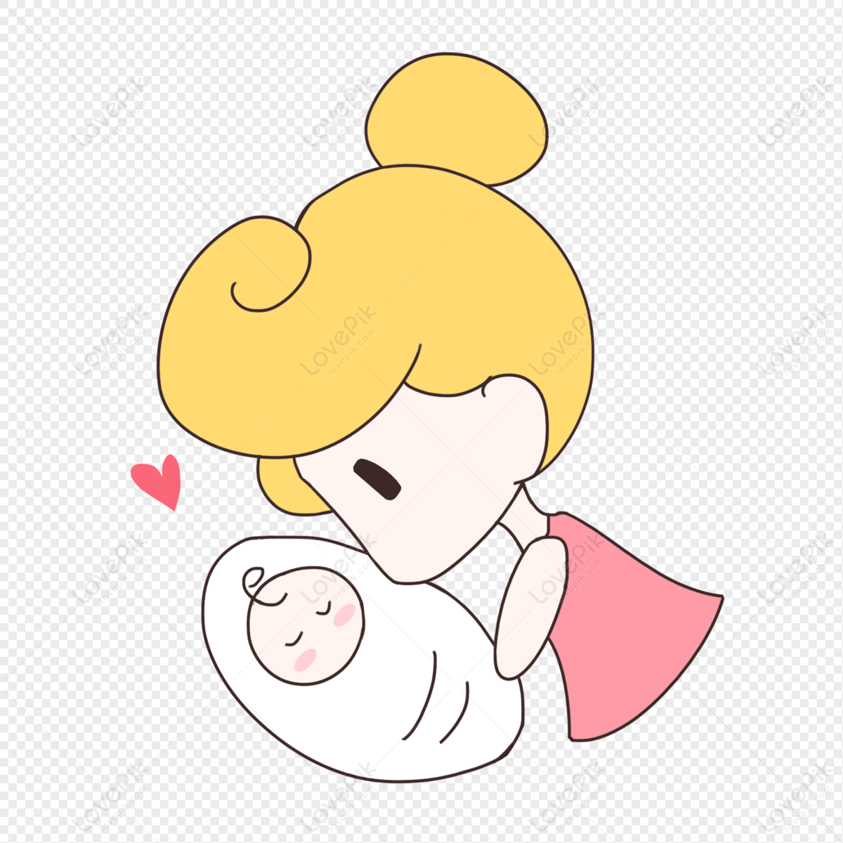 Dibujado A Mano Dibujos Animados Día De La Madre Bebé Durmiendo PNG  Imágenes Gratis - Lovepik