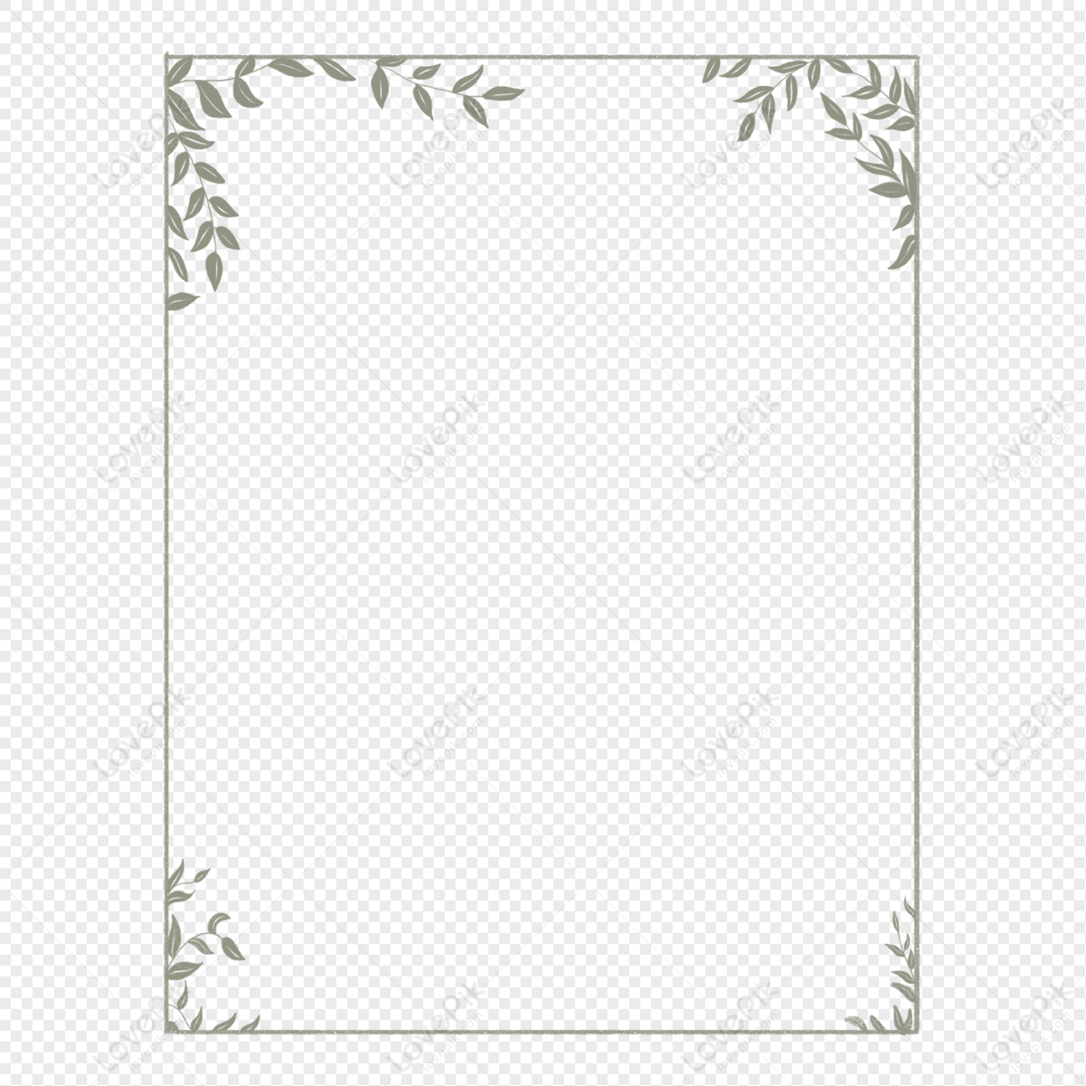Hand drawn leaves rectangle border, rectangle frame, rectangle border, hands leaves png transparent image