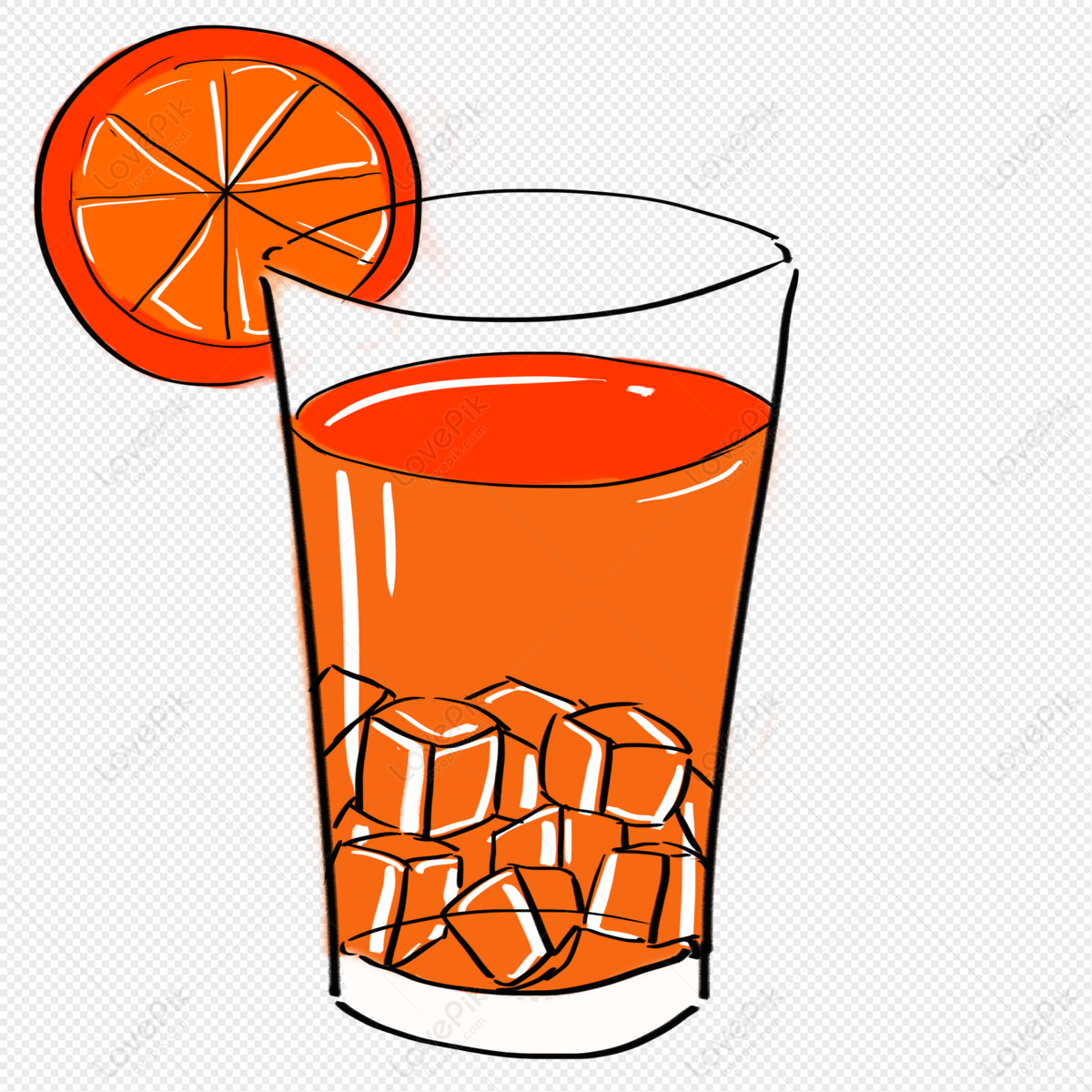 Hand Painted Cartoon Summer Ice Drink Orange Juice Free Material PNG White  Transparent And Clipart Image For Free Download - Lovepik | 401227332