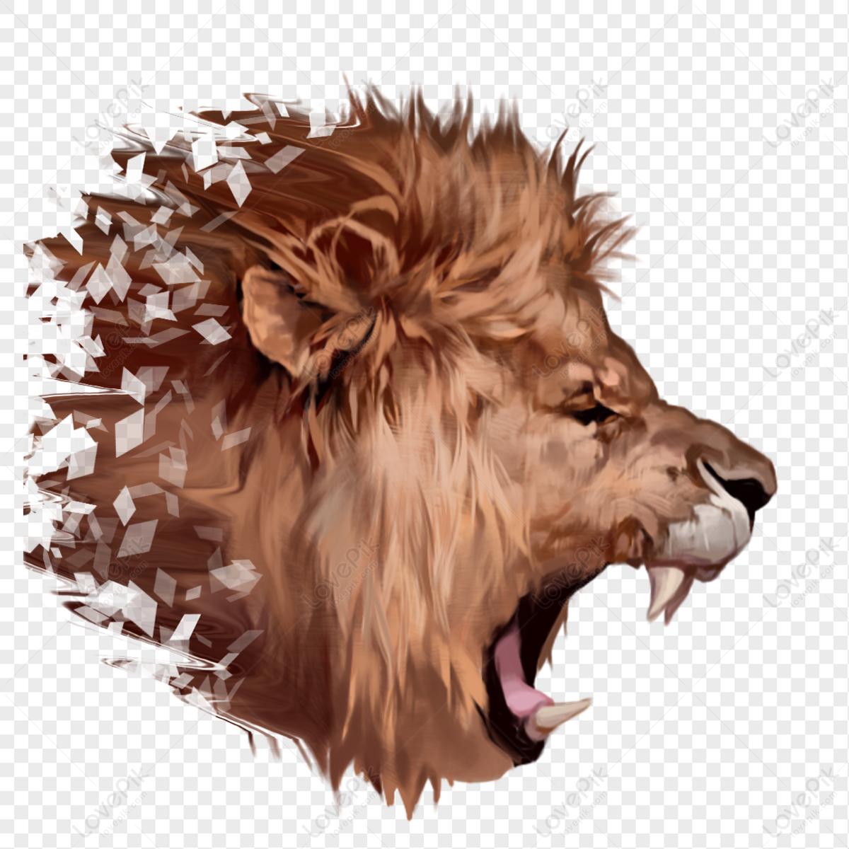 Lion Roaring Debris Roaring Animal Ferocious Hand Drawn Elements PNG Image  And Clipart Image For Free Download - Lovepik | 401288268