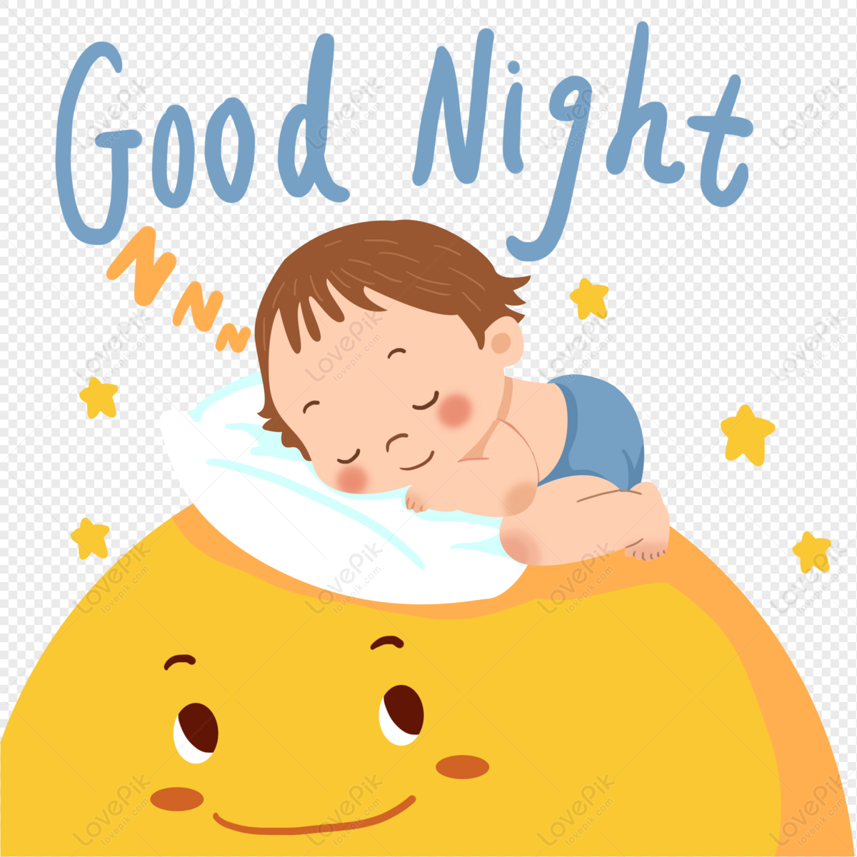 Little Baby Baby Sleeping On The Moon PNG Transparent Image And ...