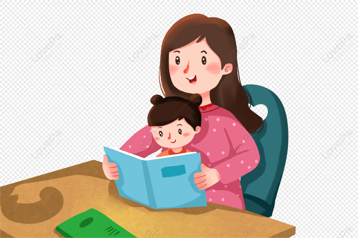 Mother Teaching Children To Read PNG Transparent Background And Clipart  Image For Free Download - Lovepik | 401200530