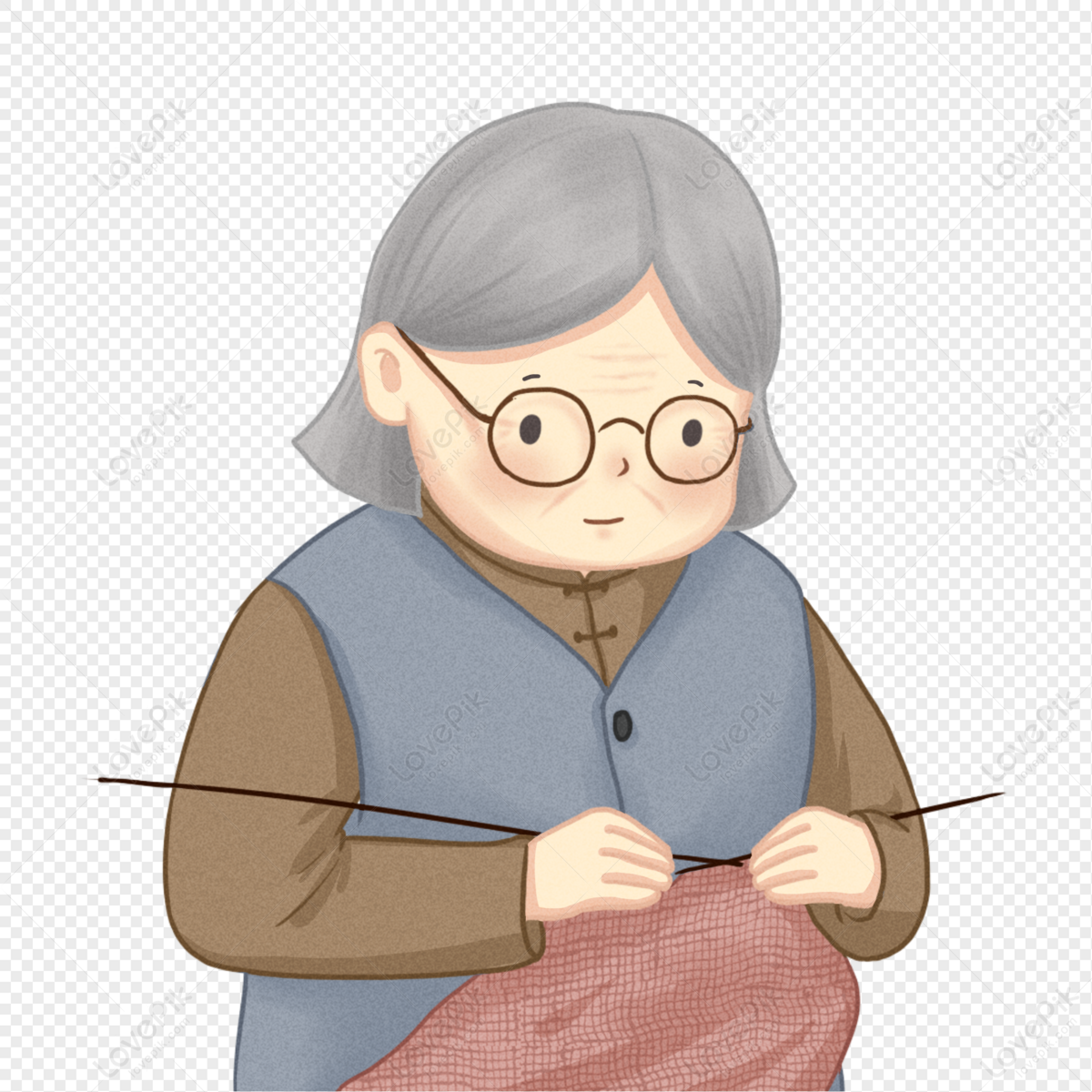 Old Mother Knitting A Sweater PNG Transparent Background And Clipart Image  For Free Download - Lovepik | 401205190