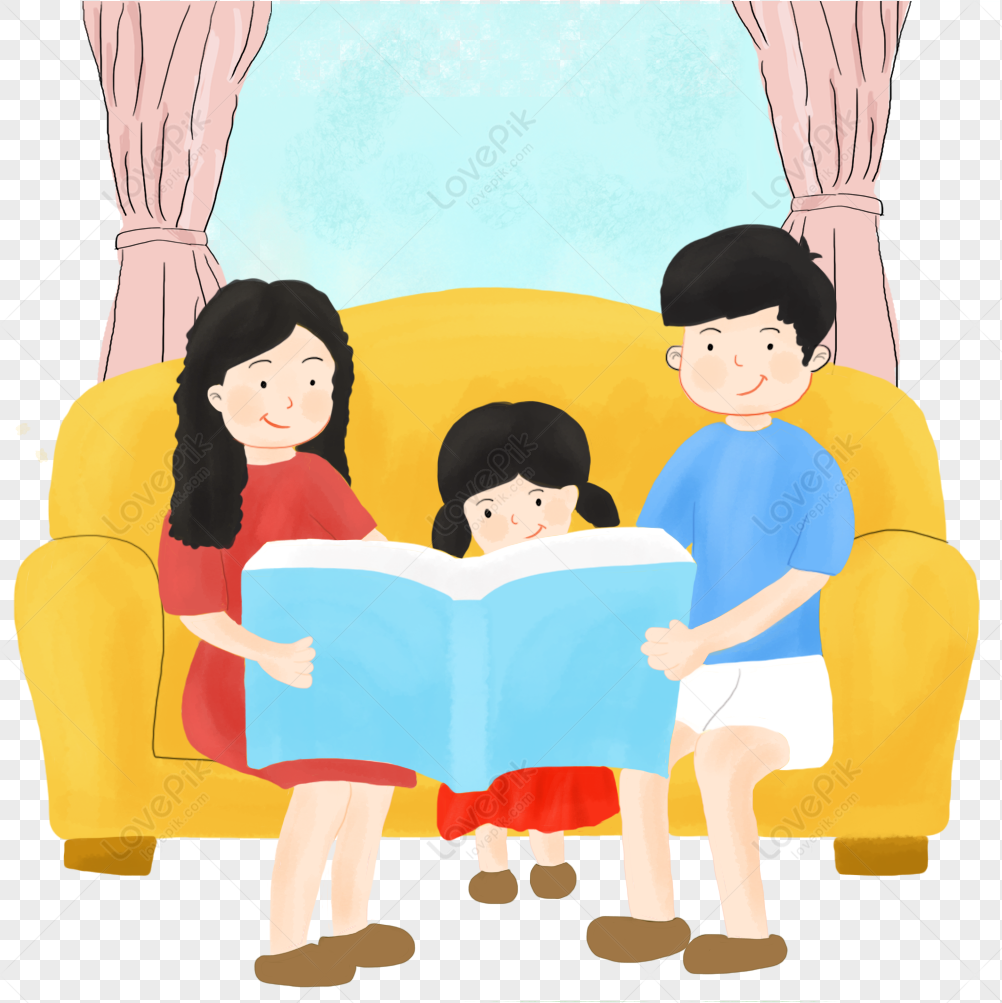 family bedtime story clip art