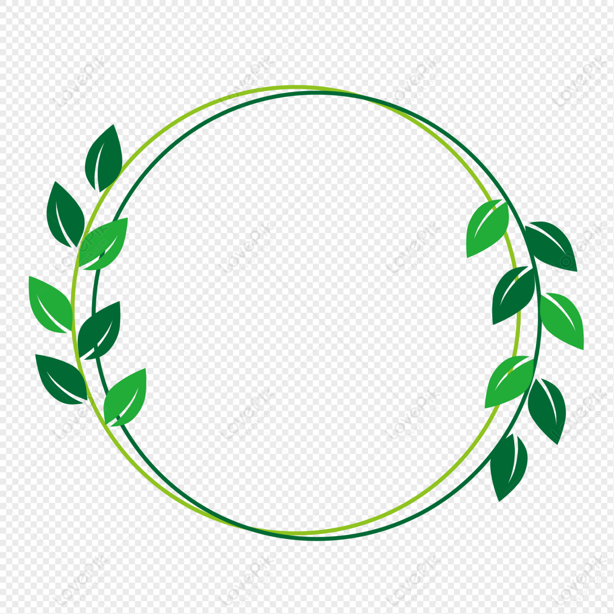 Circle Leaf Frame PNG Transparent SVG Vector