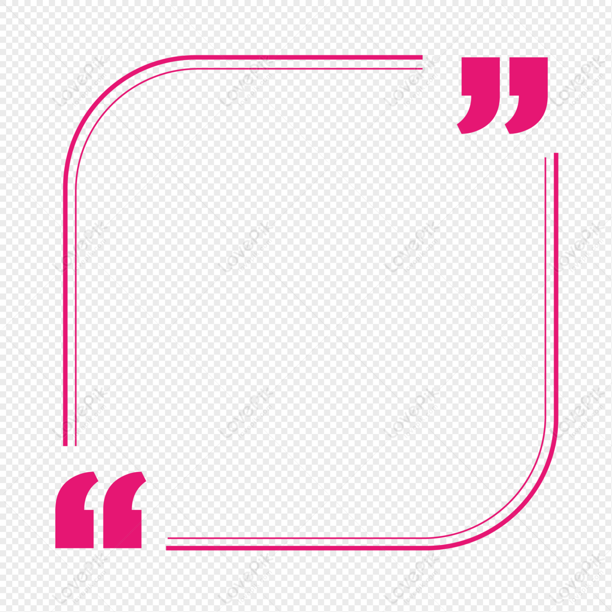 Square Quotes Border PNG Transparent And Clipart Image For Free Download -  Lovepik | 401186096