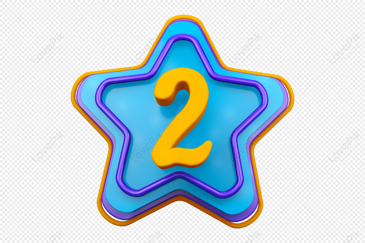 Star Cartoon Number 2 Free PNG And Clipart Image For Free Download -  Lovepik | 401181819