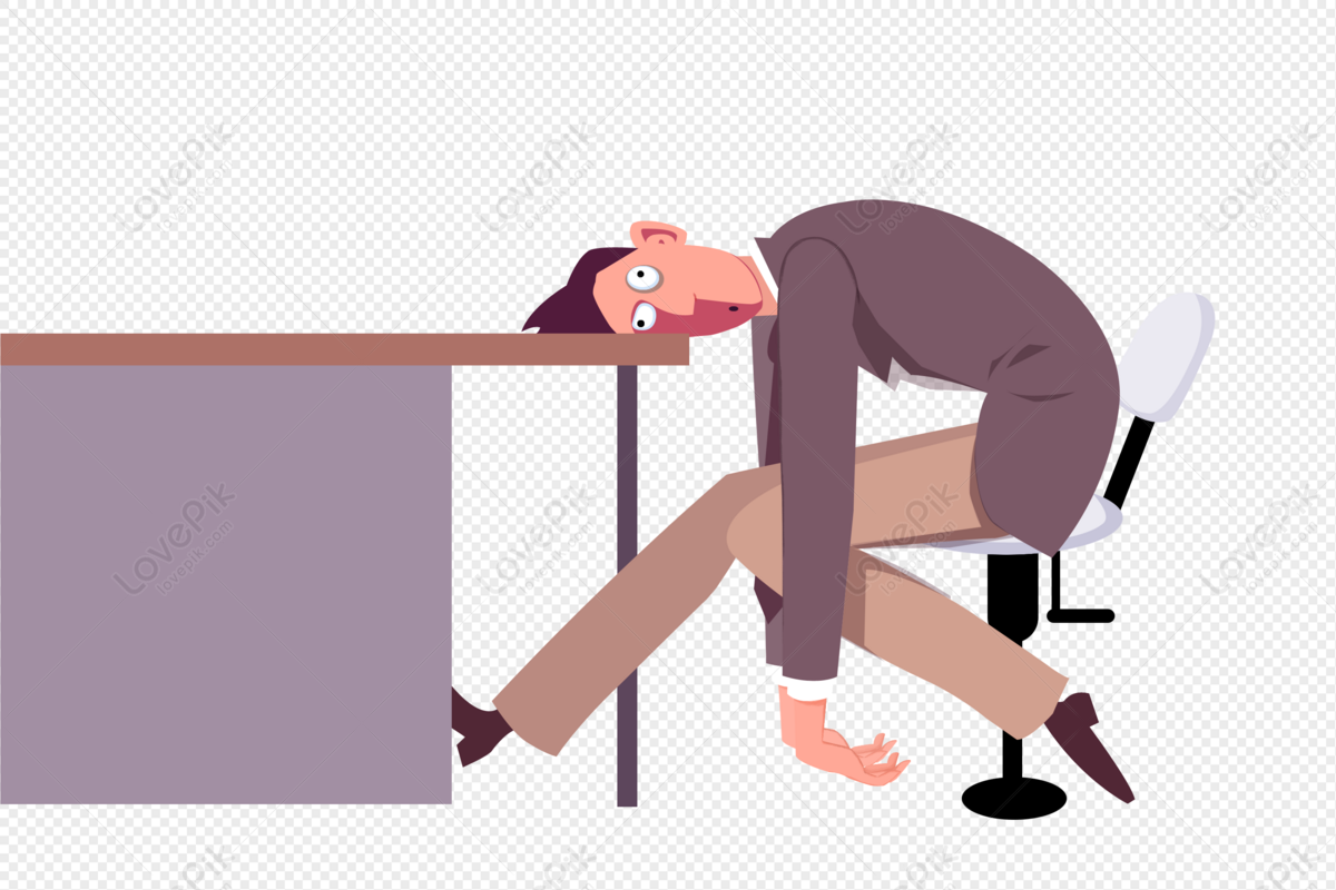 Tired Man On The Desk PNG Picture And Clipart Image For Free Download -  Lovepik | 401224775