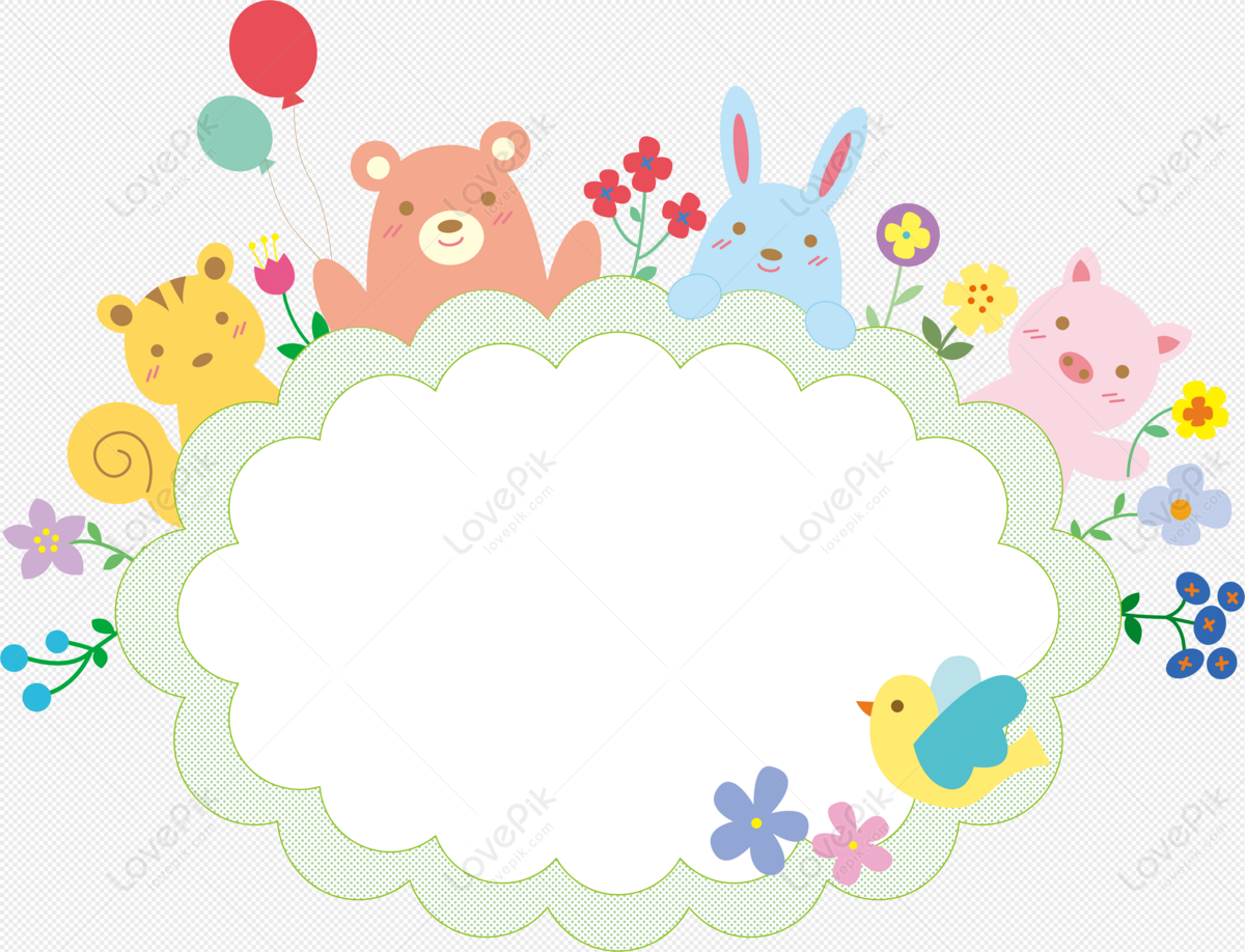 Animal border, balloon, theme, world animal day png image free download