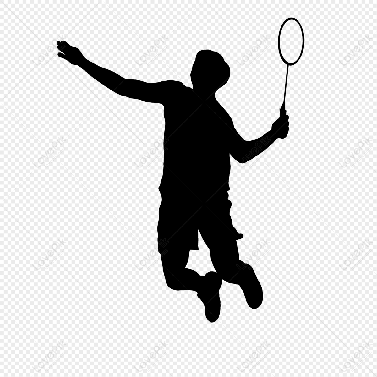 Badminton smash silhouette, material, badminton silhouette, tennis silhouette png transparent background