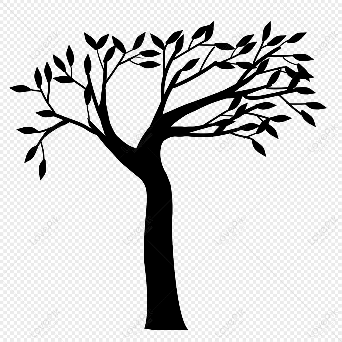 Big tree silhouette, tree, material, tree outline png image free download