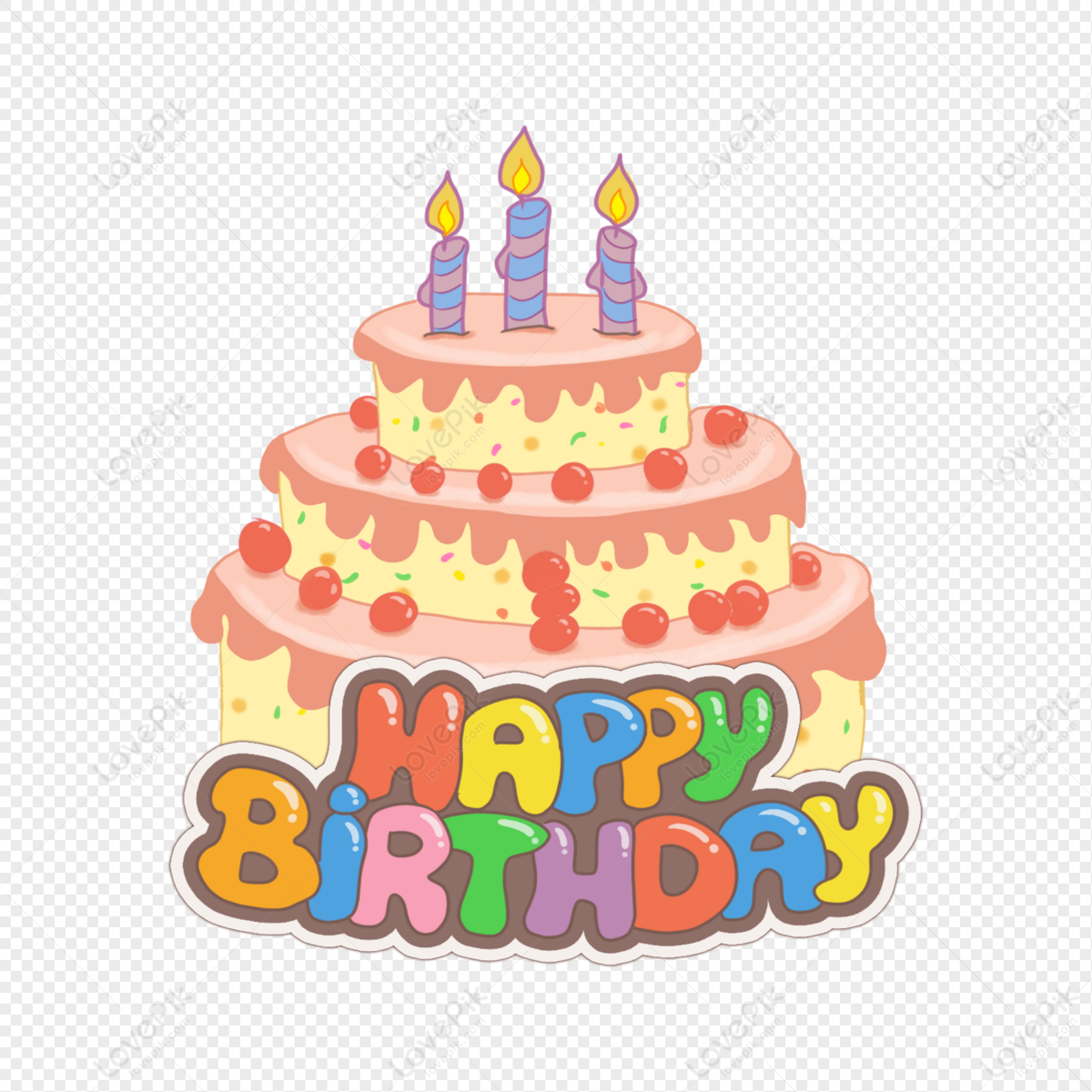 Birthday Cake Illustration - Happy Birthday Cake Png, Transparent Png ,  Transparent Png Image - PNGitem