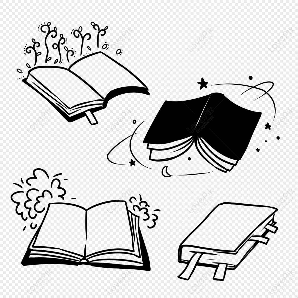 Open Book Clipart Hd PNG, Open Book Illustration, Insects, Learning, Leaves  PNG Image For Free Download
