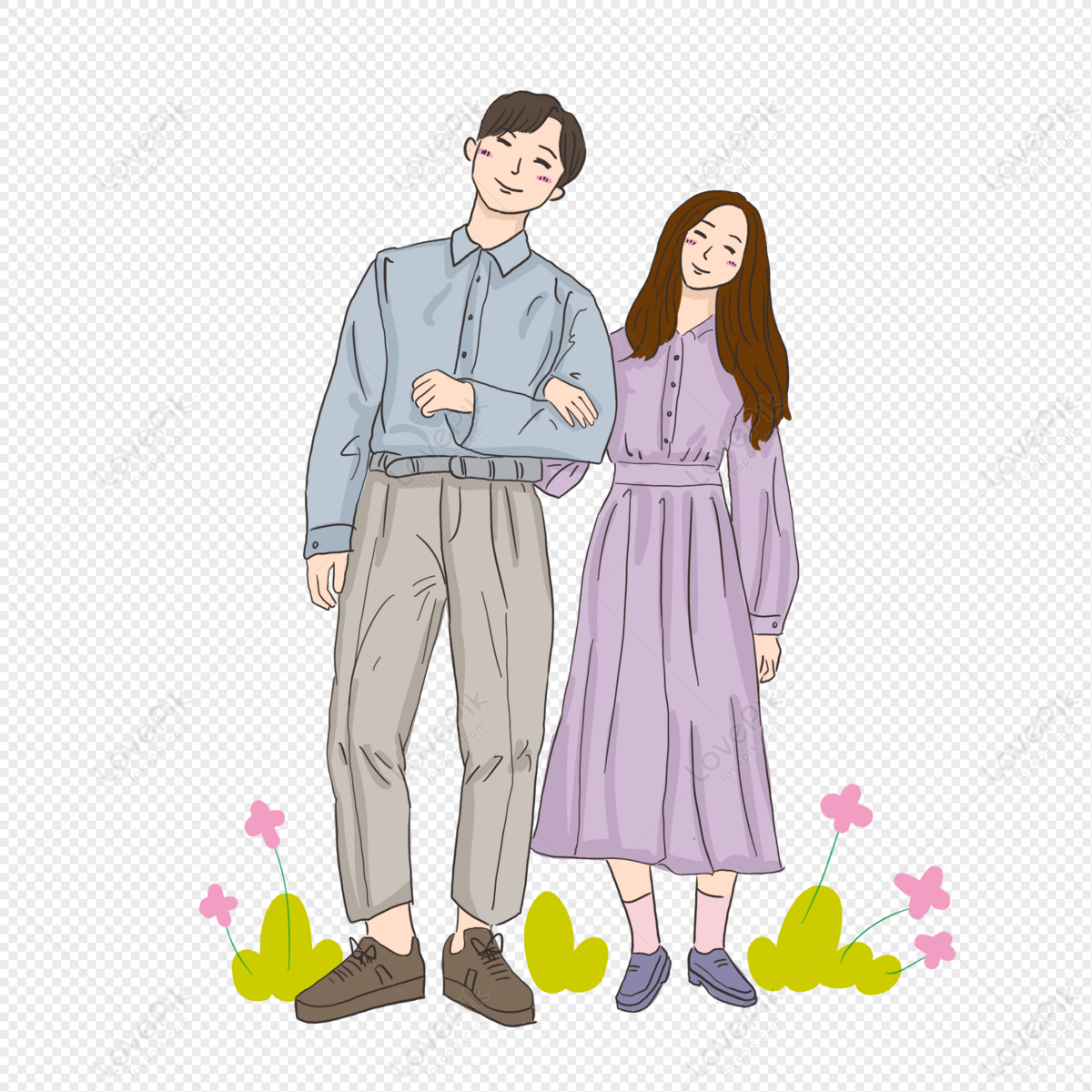 Cartoon Couple Simple Character Boys And Girls Valentines Da PNG Picture  And Clipart Image For Free Download - Lovepik | 401322645