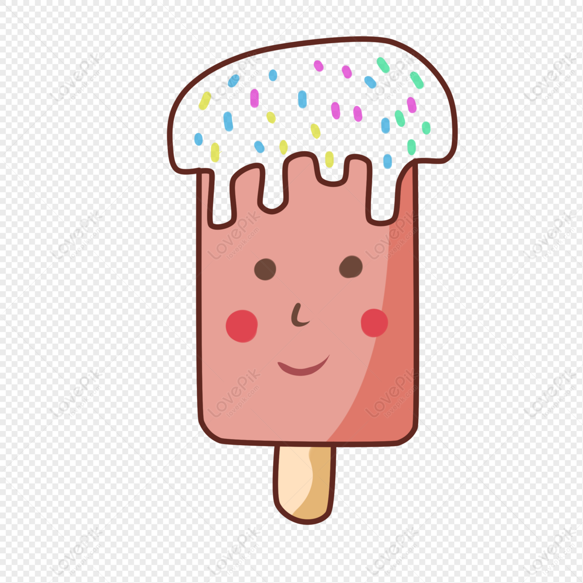 Cartoon Cute Popsicle PNG White Transparent And Clipart Image For Free  Download - Lovepik | 401332802
