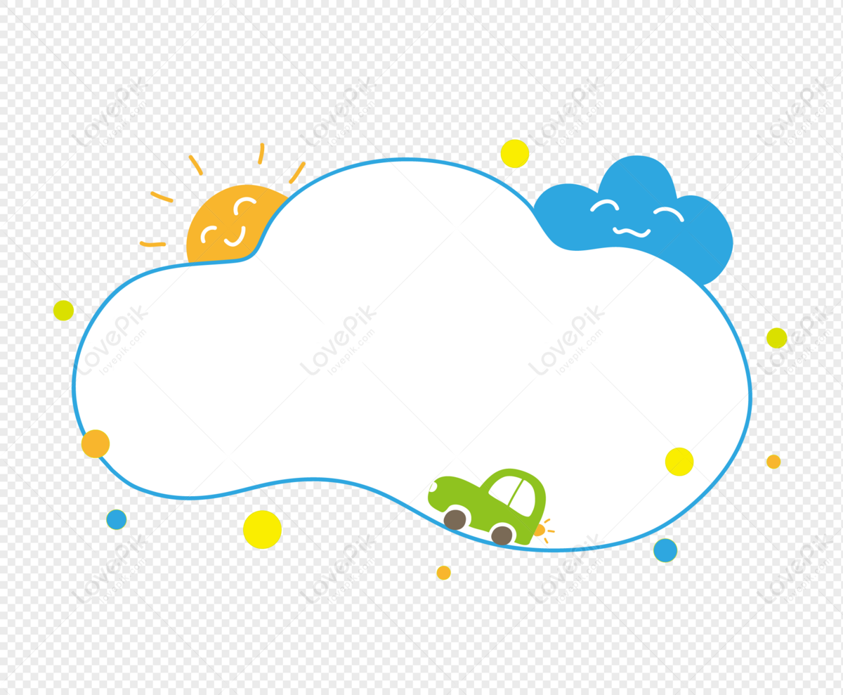 Cartoon cute post-it note, trolley, cartoon label, cloud png hd transparent image