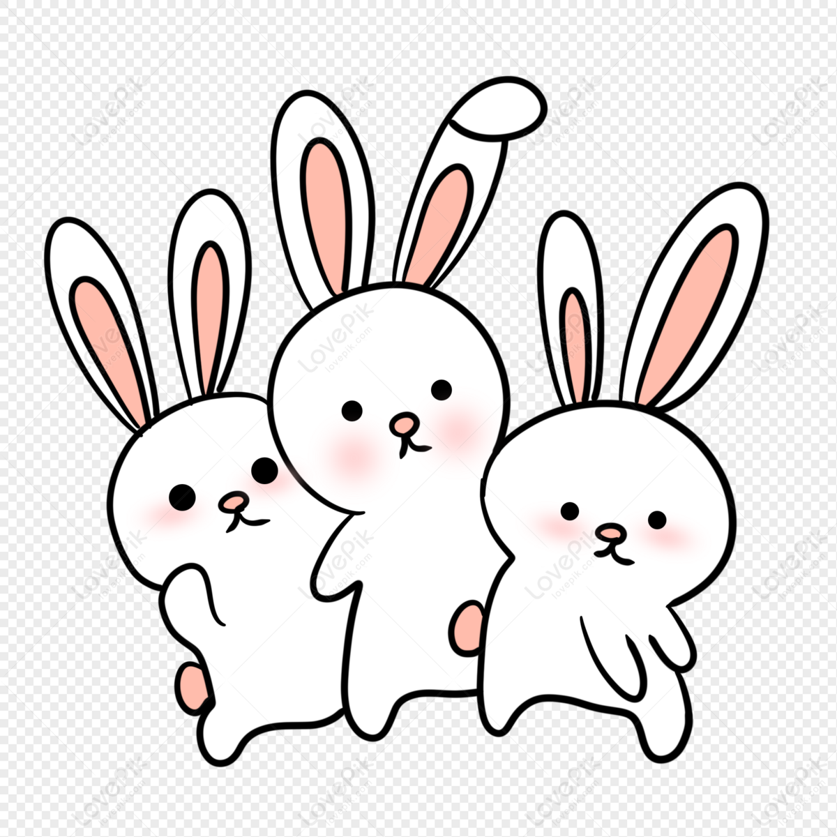 Cartoon Cute Rabbit Expression Pack PNG Image And Clipart Image For Free  Download - Lovepik | 401359858