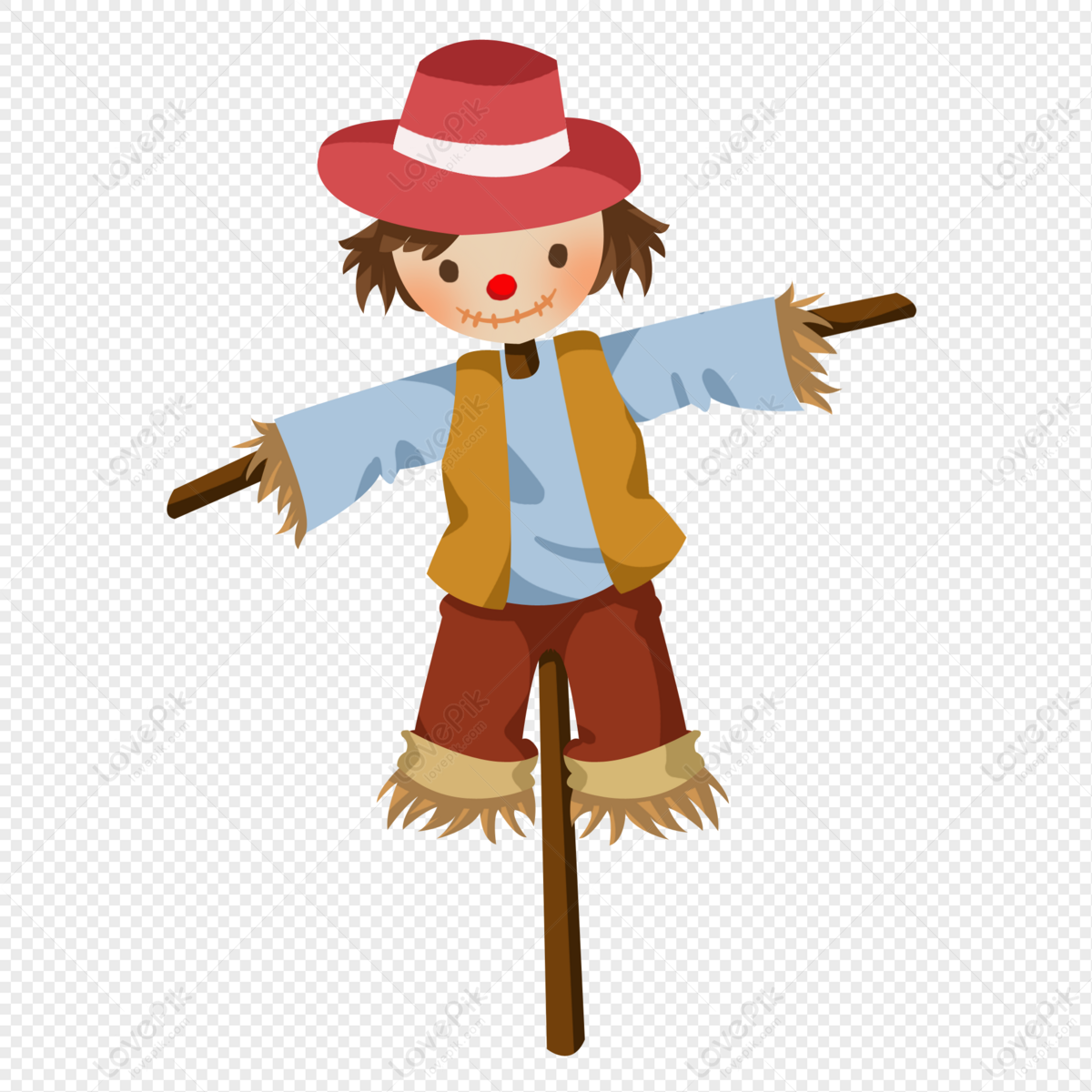 Cartoon Hand Drawn Cute Scarecrow Free PNG And Clipart Image For Free  Download - Lovepik | 401358059
