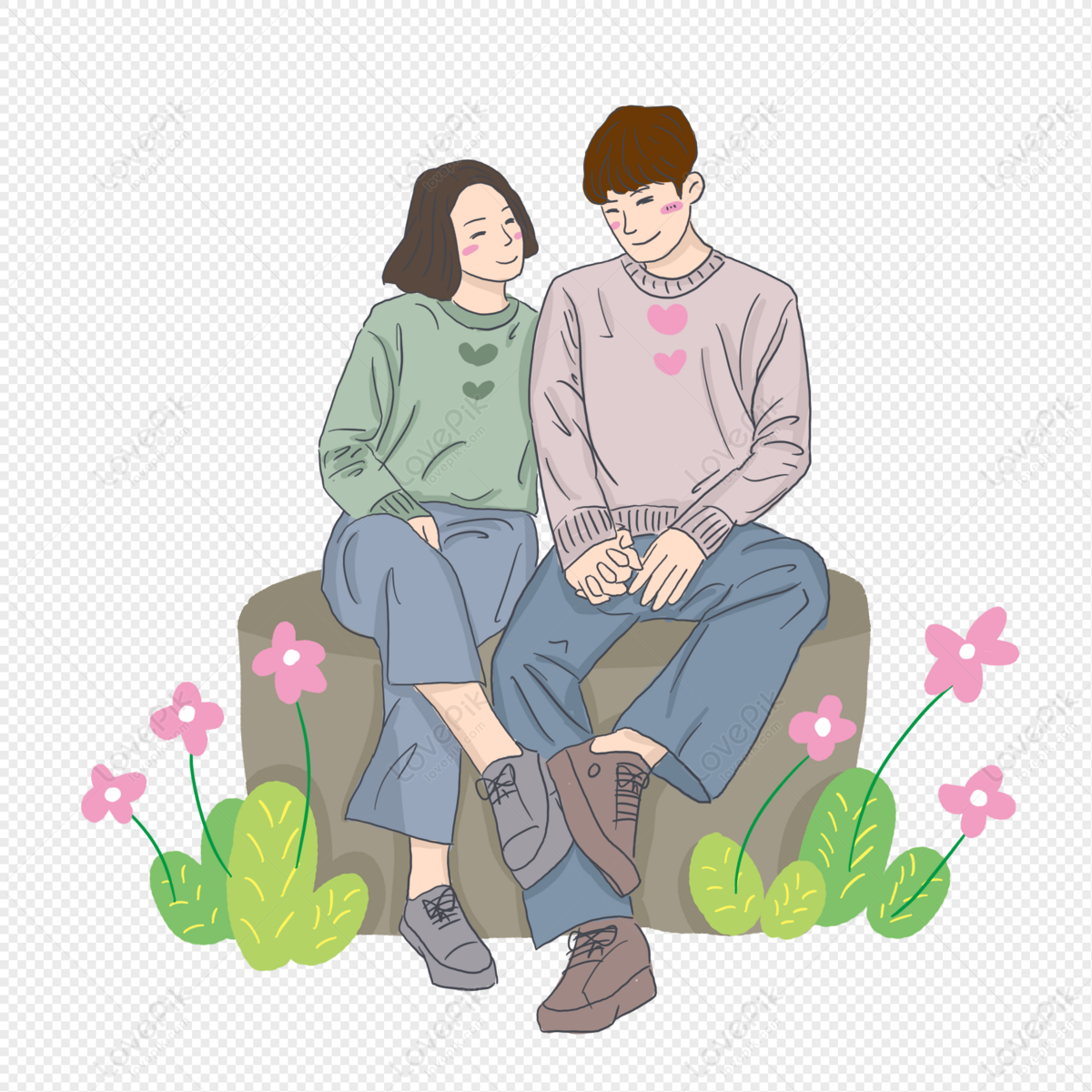 Cartoon Simple Character Couple Boys And Girls Free PNG And Clipart Image  For Free Download - Lovepik | 401333149