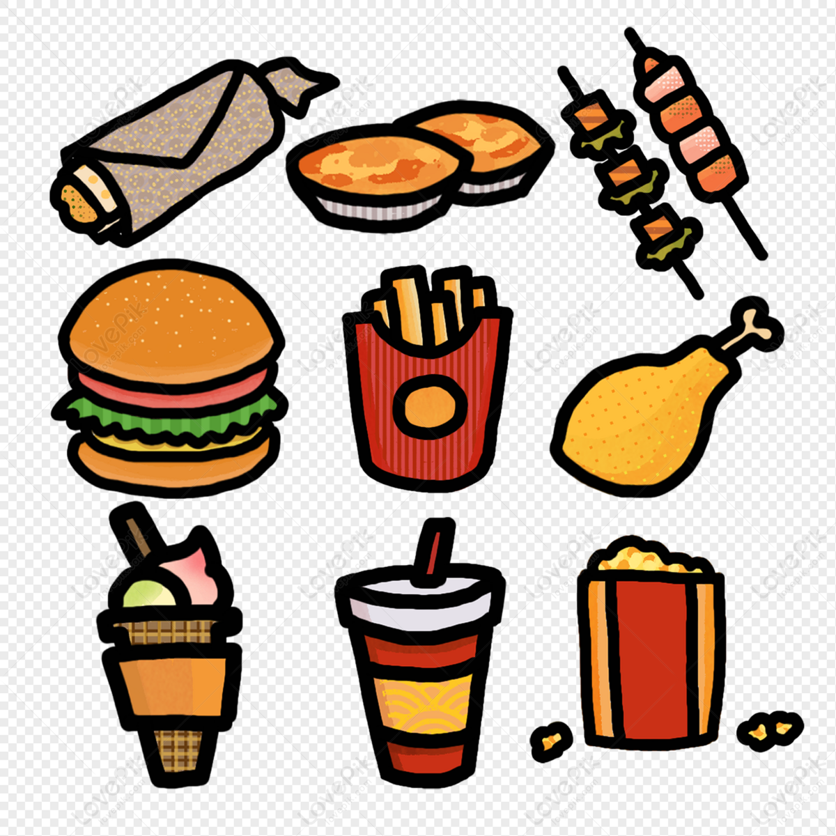 Junk Food Clipart PNG Images With Transparent Background | Free ...
