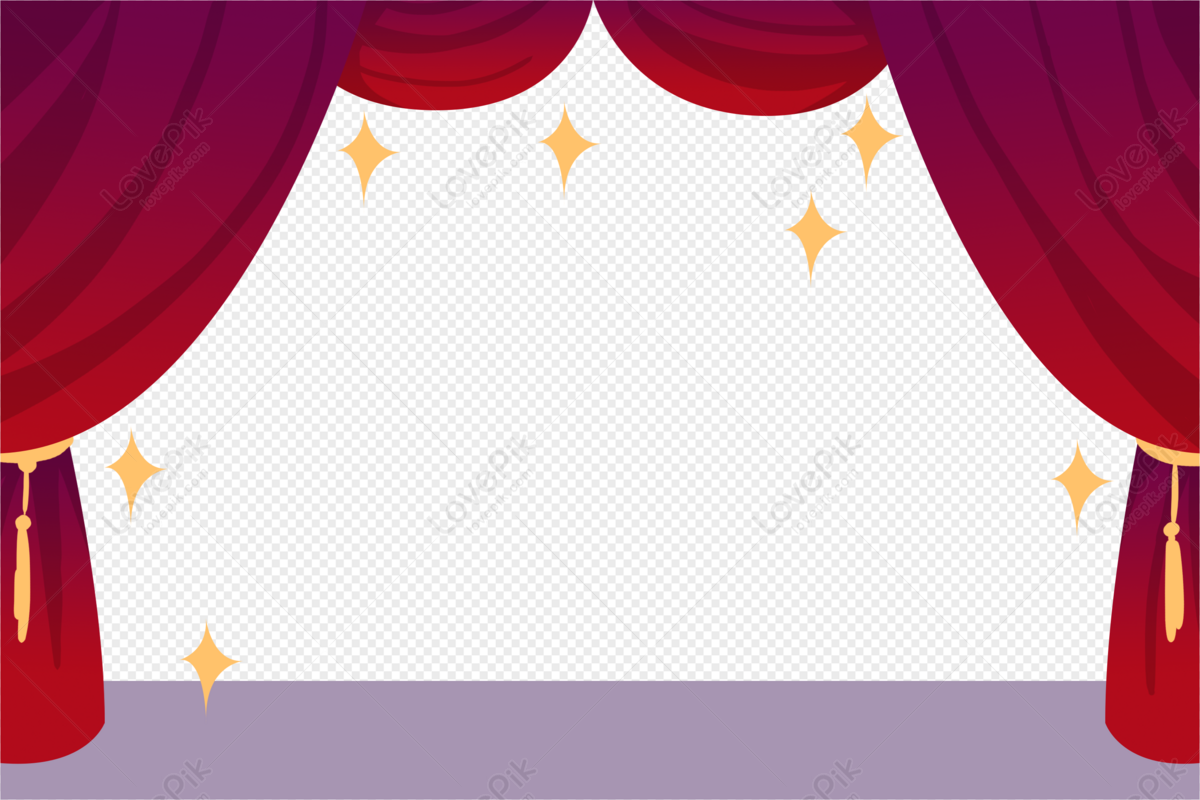 Hand Drawn Cartoon Stage Curtain Decoration Free PNG And Clipart ...
