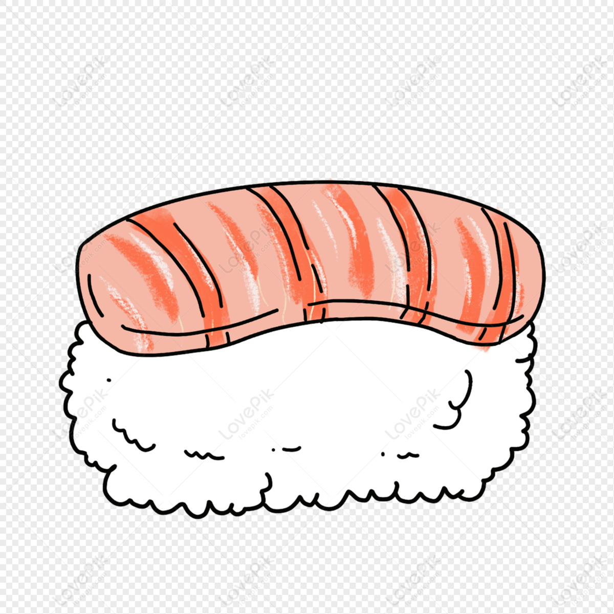 Hình ảnh Vẽ Tay Hoạt Hình Sushi PNG Miễn Phí Tải Về - Lovepik