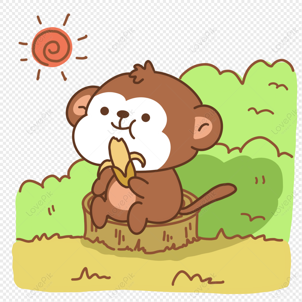 Monkey Eating Banana Free PNG And Clipart Image For Free Download - Lovepik  | 401352079