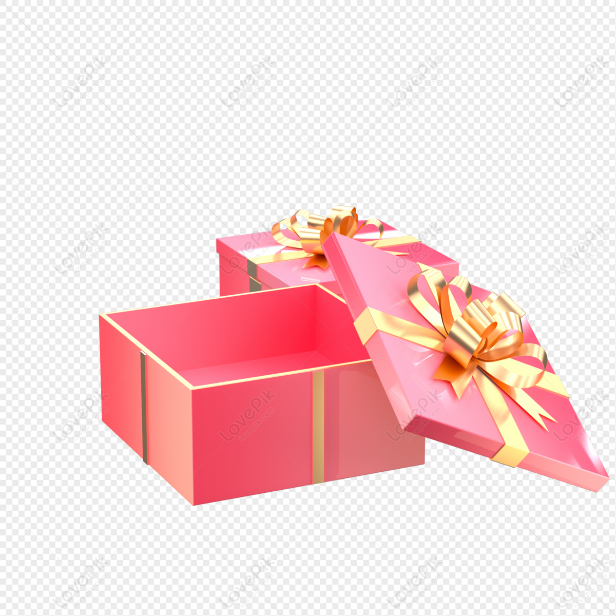 Open The Gift Box PNG Picture, Open Blank Gift Box With Gold Bow  Illustration On Transparent Background, New Year, Celebration, Gift PNG  Image For Free Download