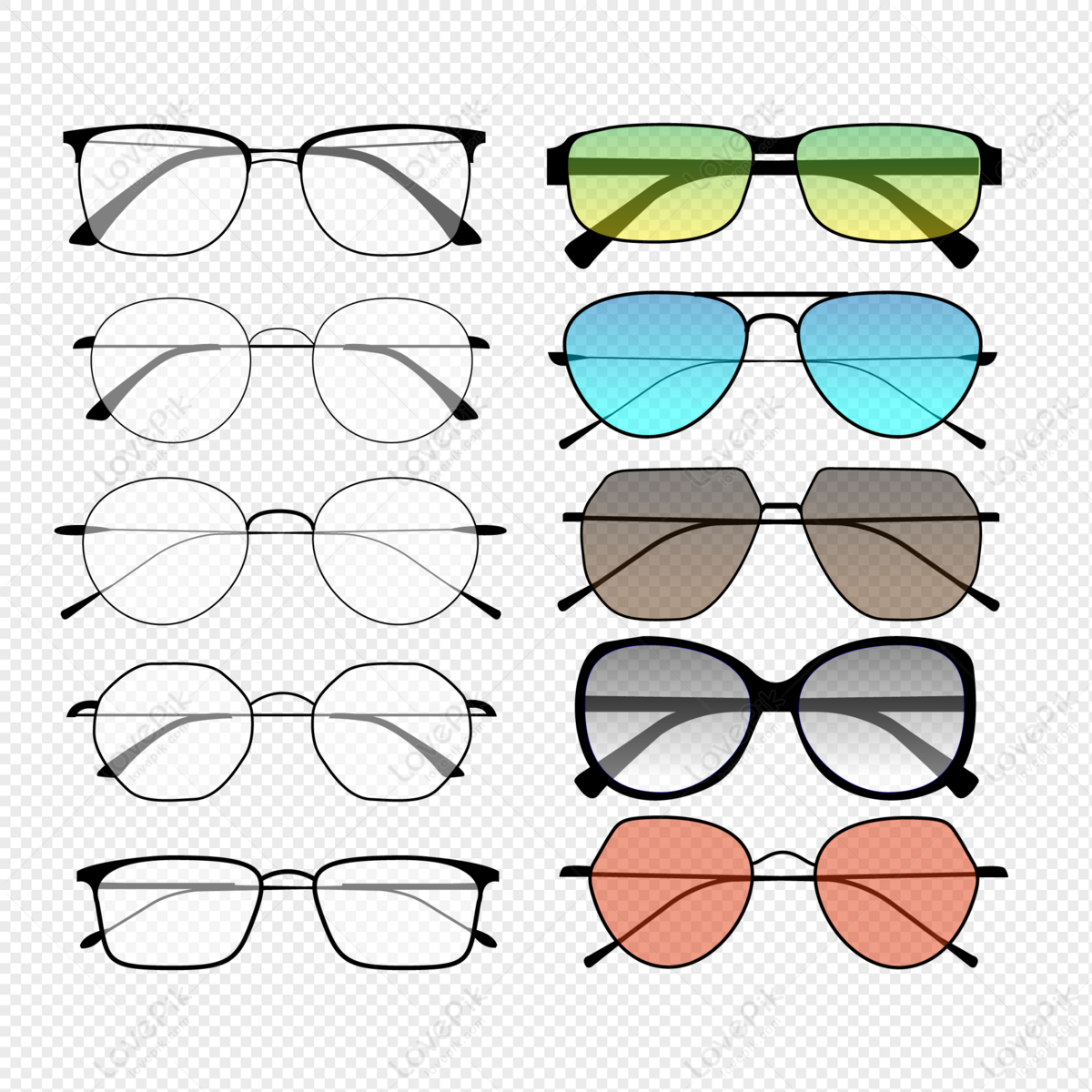 Vector Glasses Collection PNG Transparent Background And Clipart Image For  Free Download - Lovepik | 401331440