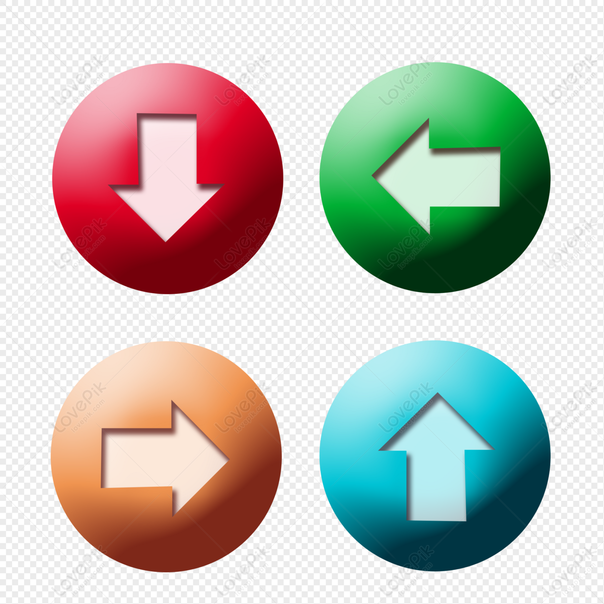 Arrow Buttons Pointing Up Down Left And Right Png Image And Psd File For Free Download Lovepik