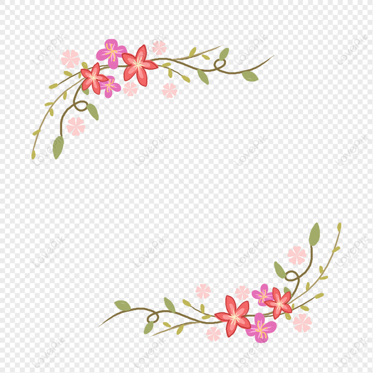 Beautiful Flower Decorative Border PNG Free Download And Clipart ...