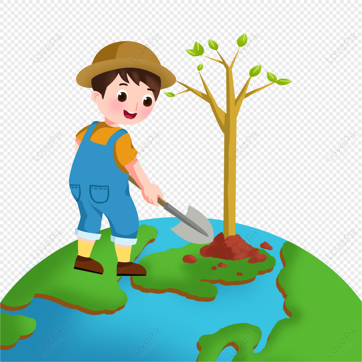 Cartoon Boy Planting Tree Illustration PNG Hd Transparent Image And Clipart  Image For Free Download - Lovepik | 401402064