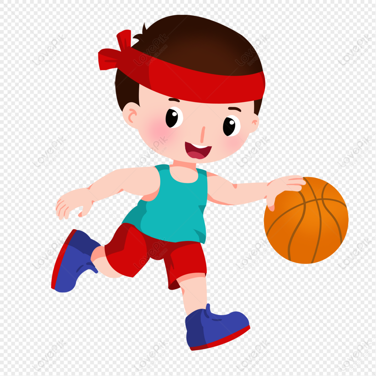Niño De Dibujos Animados Jugando Al Baloncesto PNG Imágenes Gratis - Lovepik