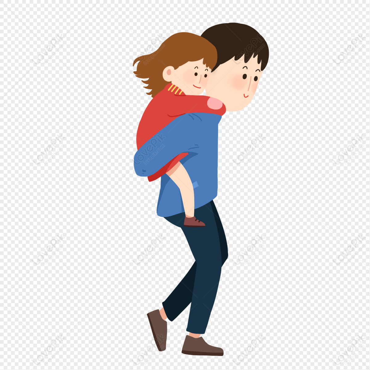 Dad Carrying Daughter Cartoon PNG Transparent Image And Clipart Image For  Free Download - Lovepik | 401395167