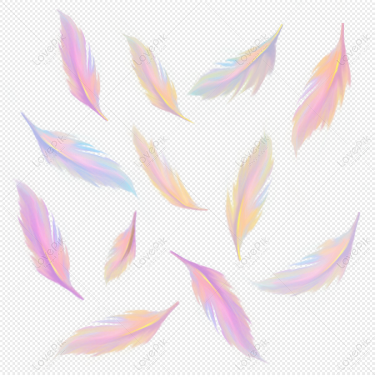 Ilustración De Plumas De Colores PNG ,dibujos Hermosas Plumas Flotando,  Fresco, Flotante PNG y PSD para Descargar Gratis