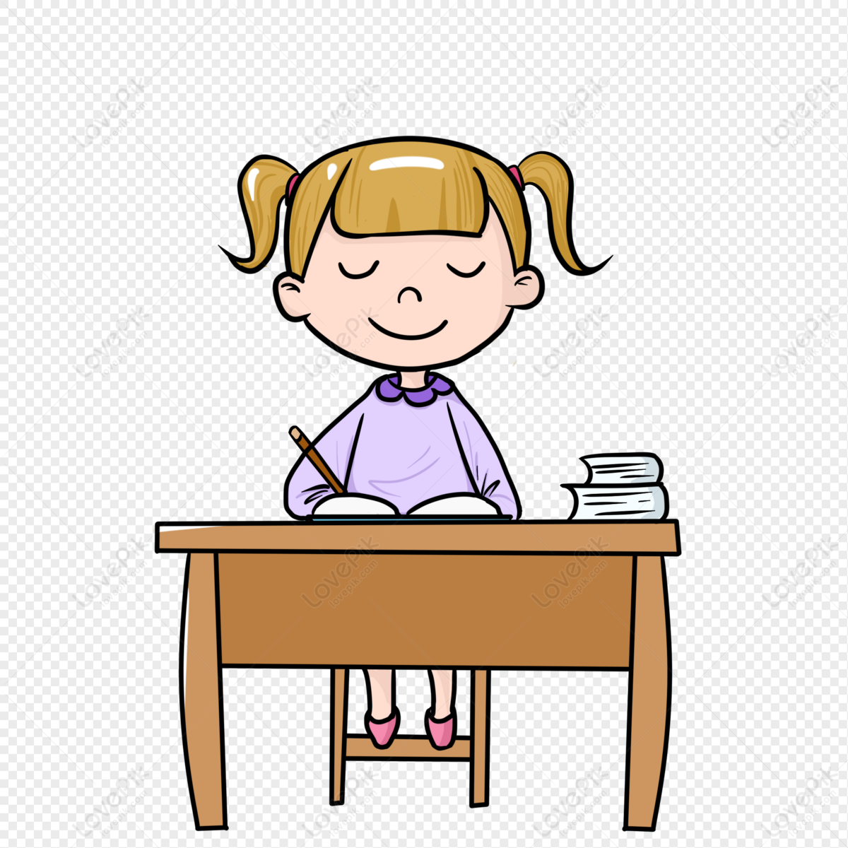 Girl doing homework, and homework, homework cartoon, do homework free png