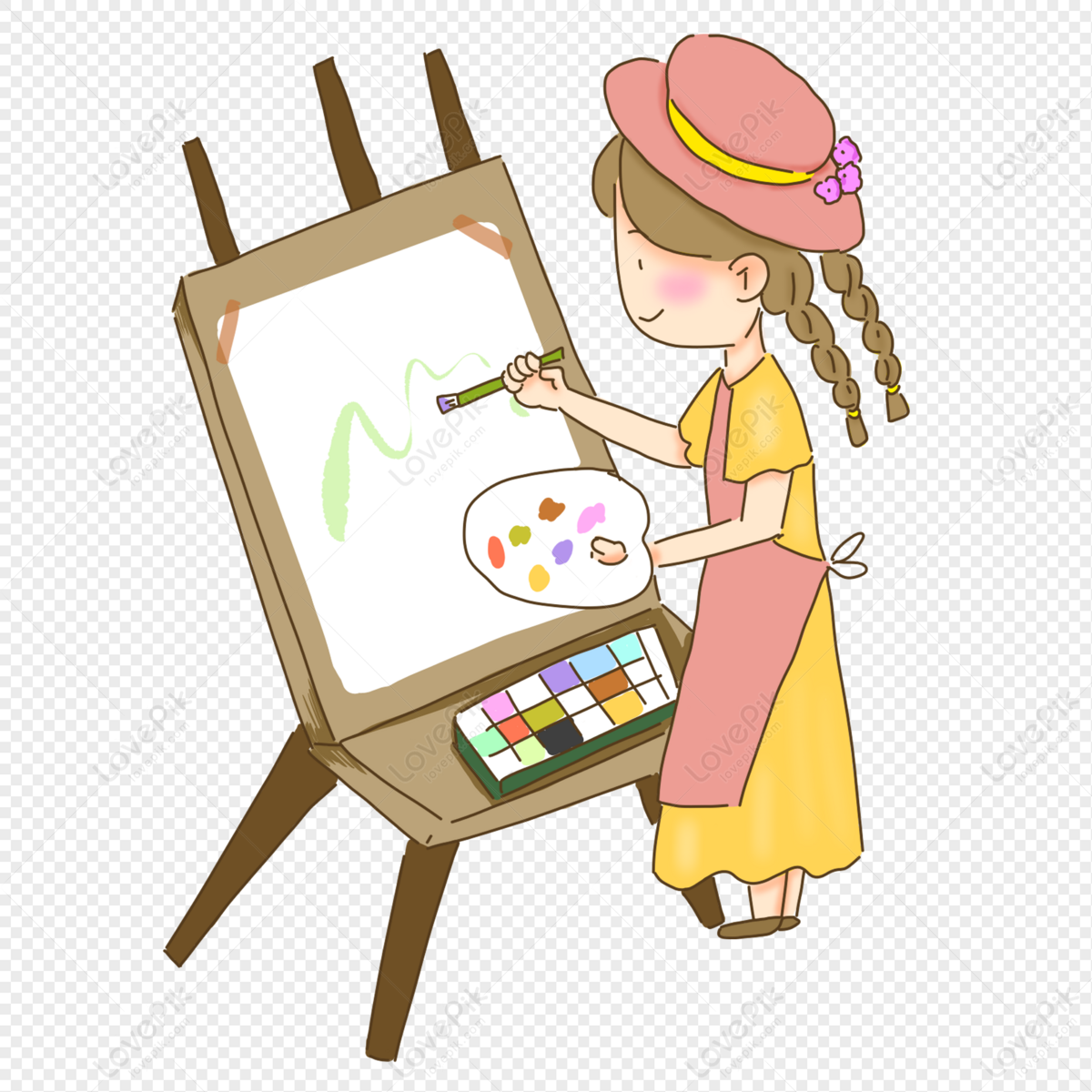 Girl Drawing PNG Images With Transparent Background  Free 